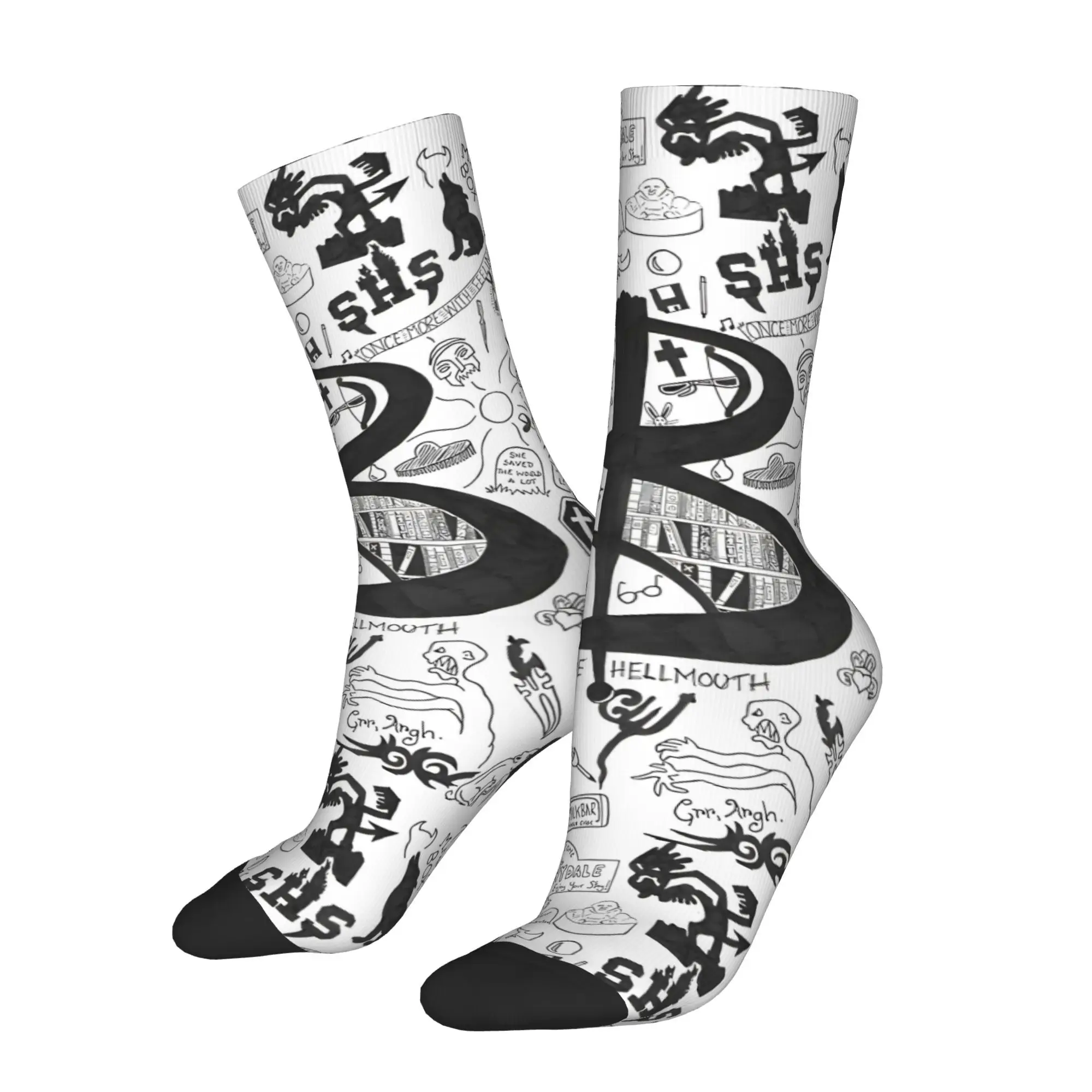 

Funny Sock for Men Slayer Vampire Pattern Hip Hop Harajuku Happy Quality Pattern Printed Crew Sock Casual Gift