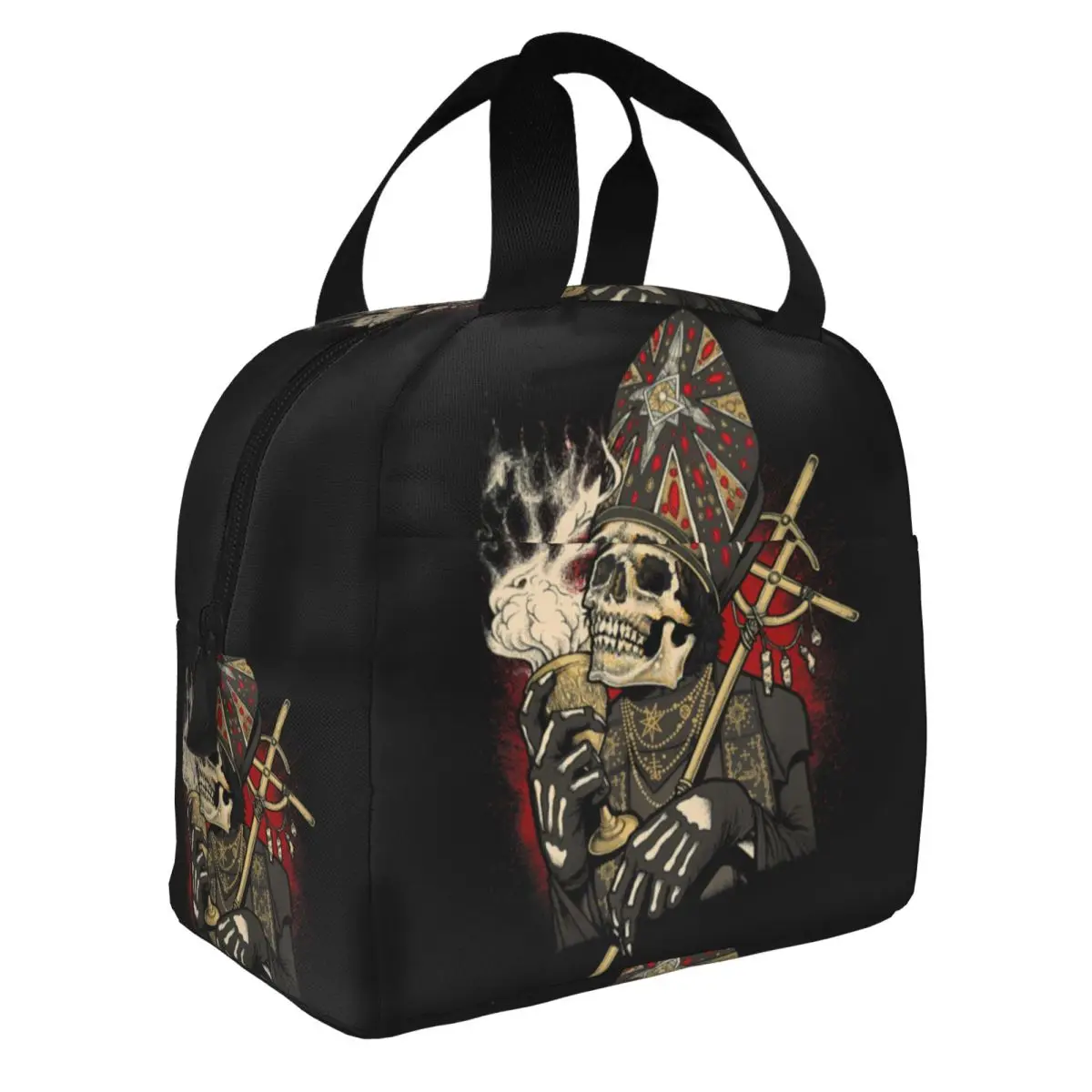 Ghost Impera Maestro Skull Portable Lunch Boxes for Women Leakproof Swedish Rock Band Cooler Thermal Food Insulated Lunch Bag