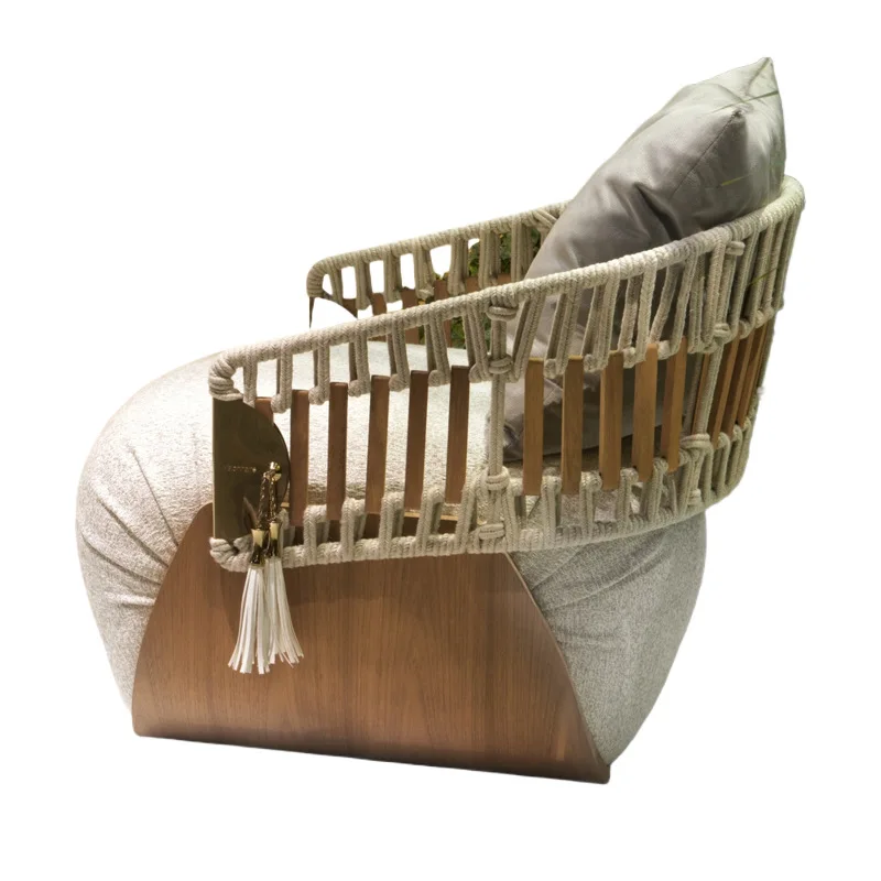 Single sofa, light luxury style, leisure chair, creative rattan weaving, high-end practical, lazy sofa