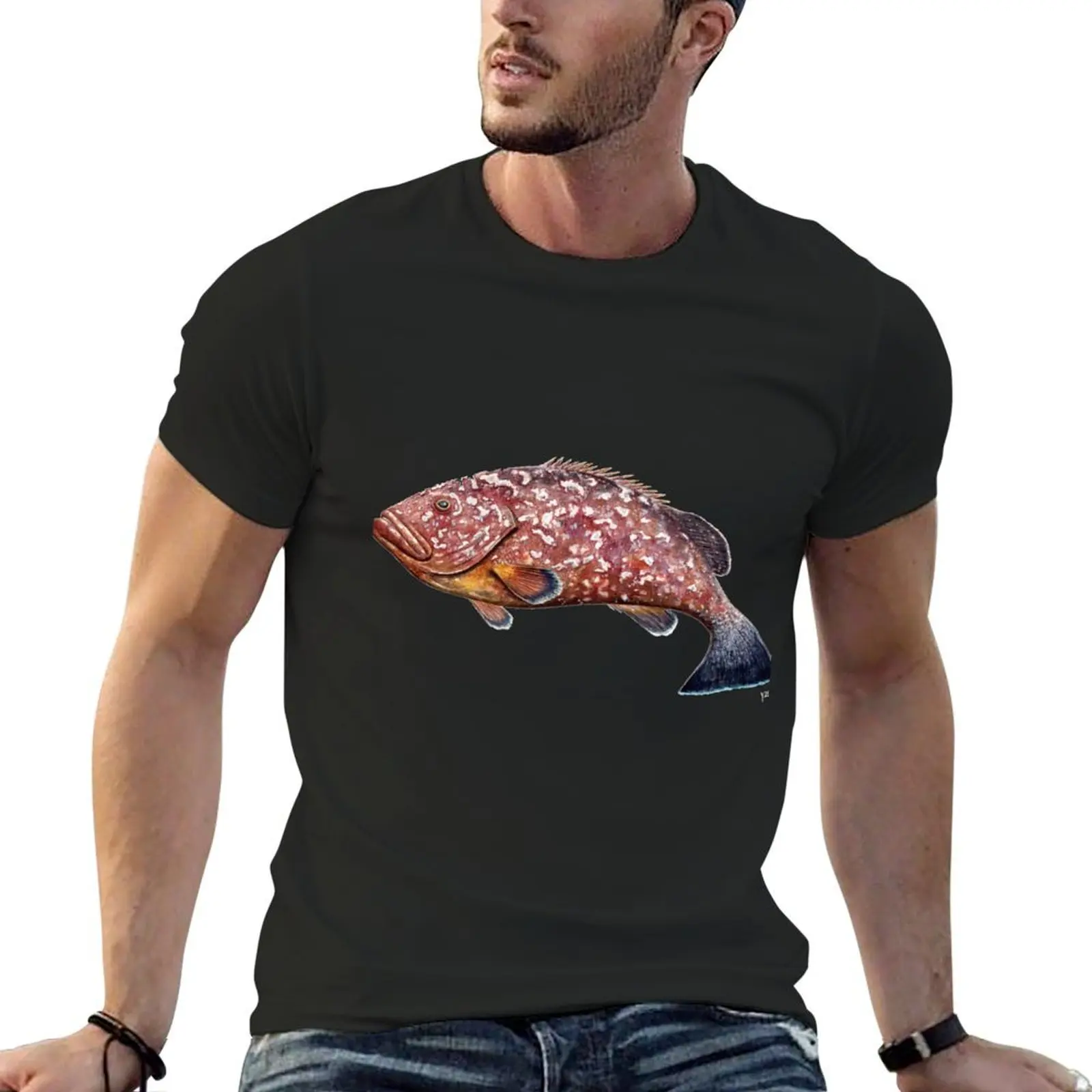 Dusky grouper or merou T-Shirt summer tops anime t shirts kawaii clothes men clothing