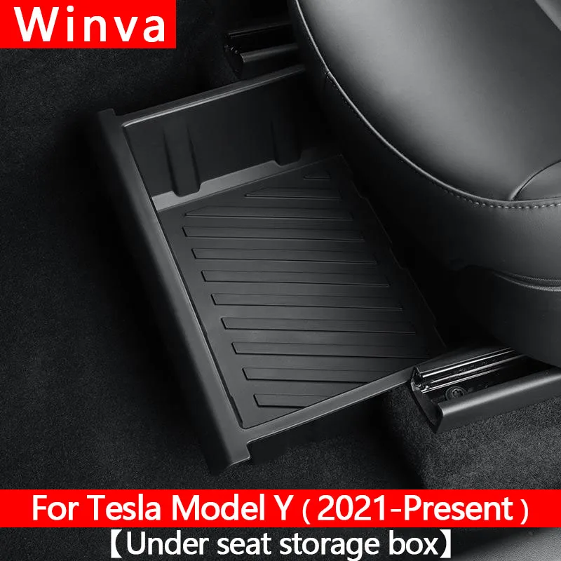 

Для Tesla Model Y 2021-2024 2025 Juniper ящик для хранения под сиденьем автомобильные аксессуары тип ящика органайзер для хранения нижний лоток для ящика