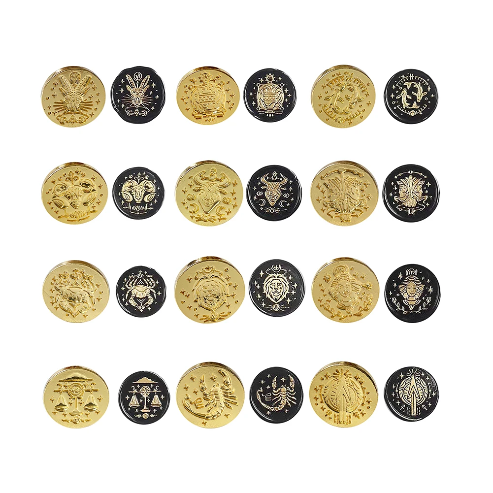 Sello de cera de 12 Constelaciones, sello artesanal Vintage, tarjeta de cabeza, sobre, invitación de boda, envoltura de regalo, álbum de recortes