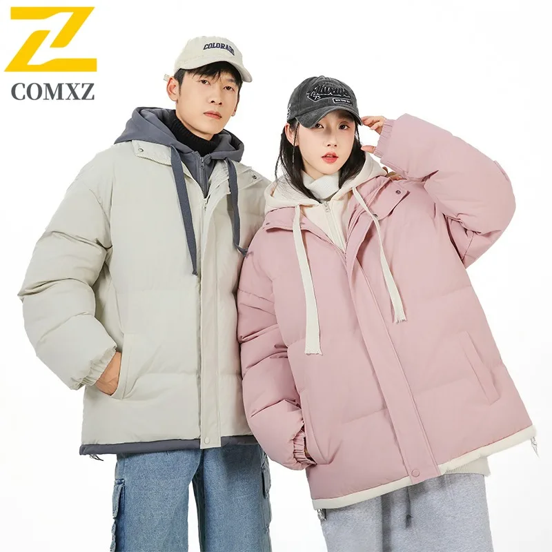 COMXZ Piumino unisex con cappuccio Cappotto antivento per alpinismo all'aperto Design tinta unita Escursionismo Abiti autunnali leggeri