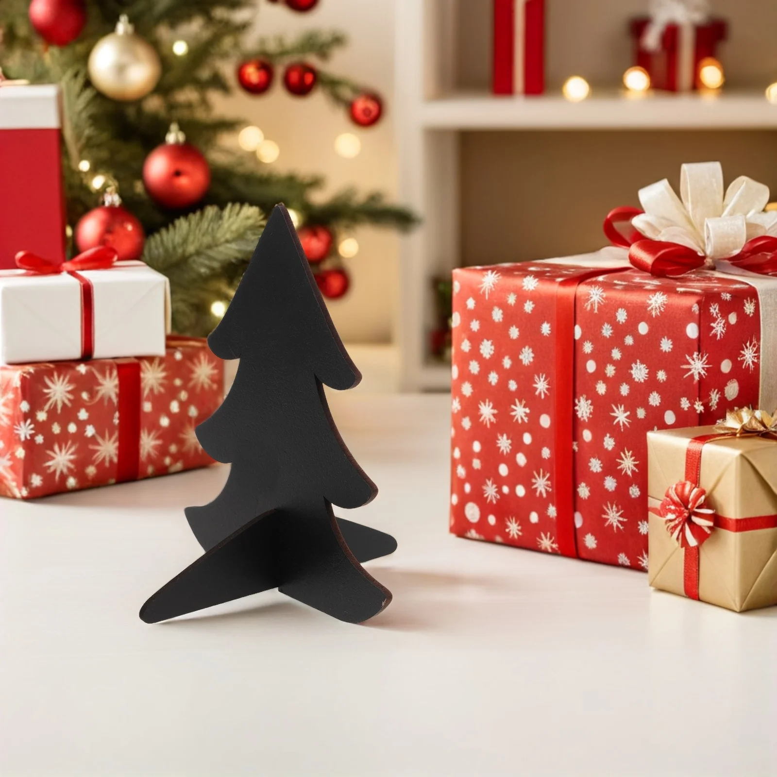 

12 Pcs Christmas Tree Blackboard Food Labels for Party Buffet Decor Signs Chalk Bar Counter Wooden Chalkboard