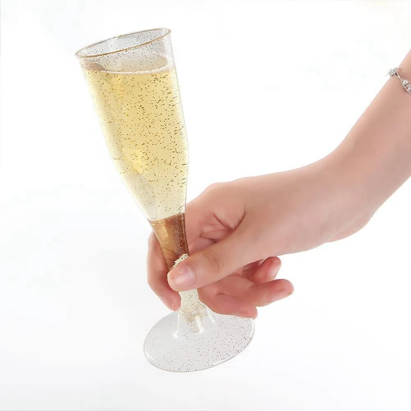 Plastic Champagne Flutes Champagne Glasses Reusable Stemmed Party Wine Cups For Parties