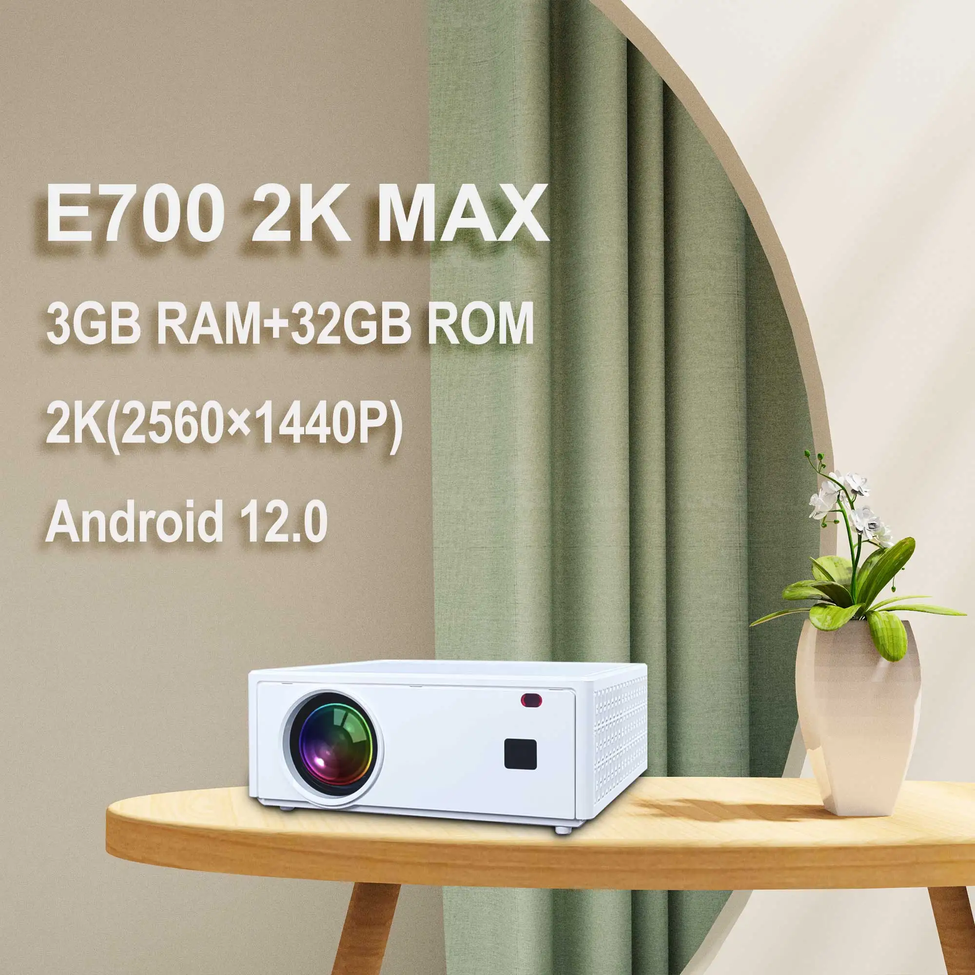 Everycom E700 2k Max Full HD Smart 1080P Android WIFI Smart TV Video Projecteur Tv Projector 4k Home Theater