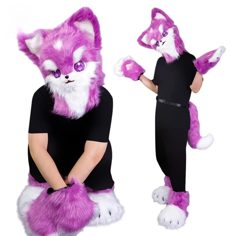 

Halloween Finished Plush Beast CostumeJapanese Cute Wind Beast Head Mask COSPLAY Costume