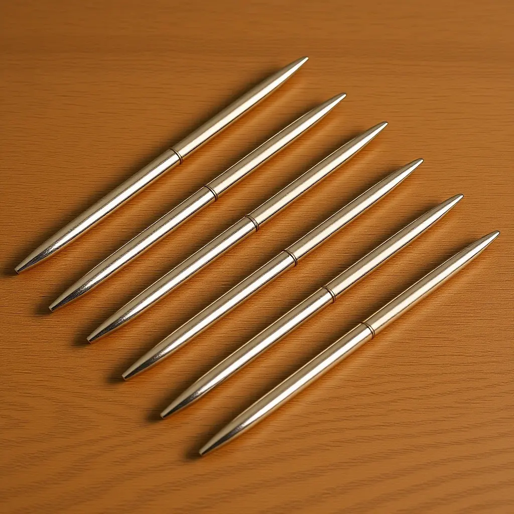 

6Pcs Professional Metal Ballpoint Pens Smooth Writing Performance Lightweight Elegant Design for Office School Gifts Golden