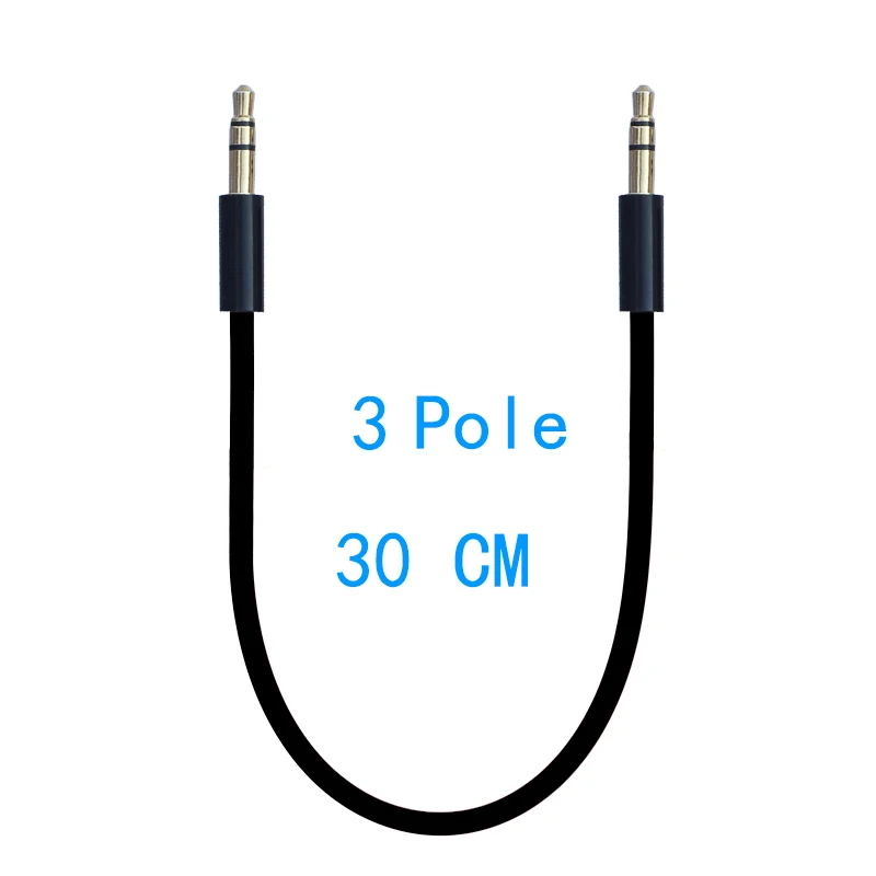 Universal Ipod Aux 4 Pole 3 Pole 3.5mm Male to Male MP3 MP4 AUX Audio Stereo Cable 20cm 30cm