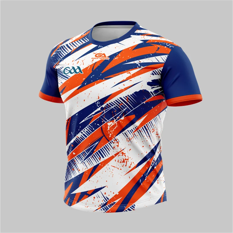 Polychrome Football Uniforms Men\'s and Women\'s Football Shirts Casual Training T-Shirts Tennis Training Wear Sports Fitness Wear