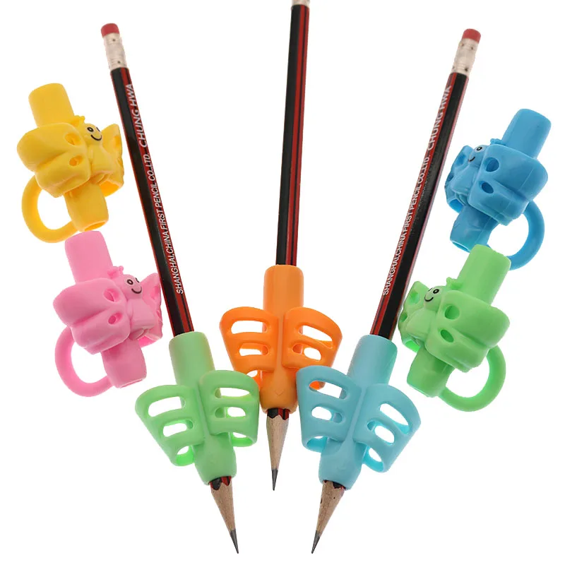 1-3 Pcs Children Writing Pencil Pen Holder Kids Learning Practise Silicone Pen Aid Posture Correction Device for Students