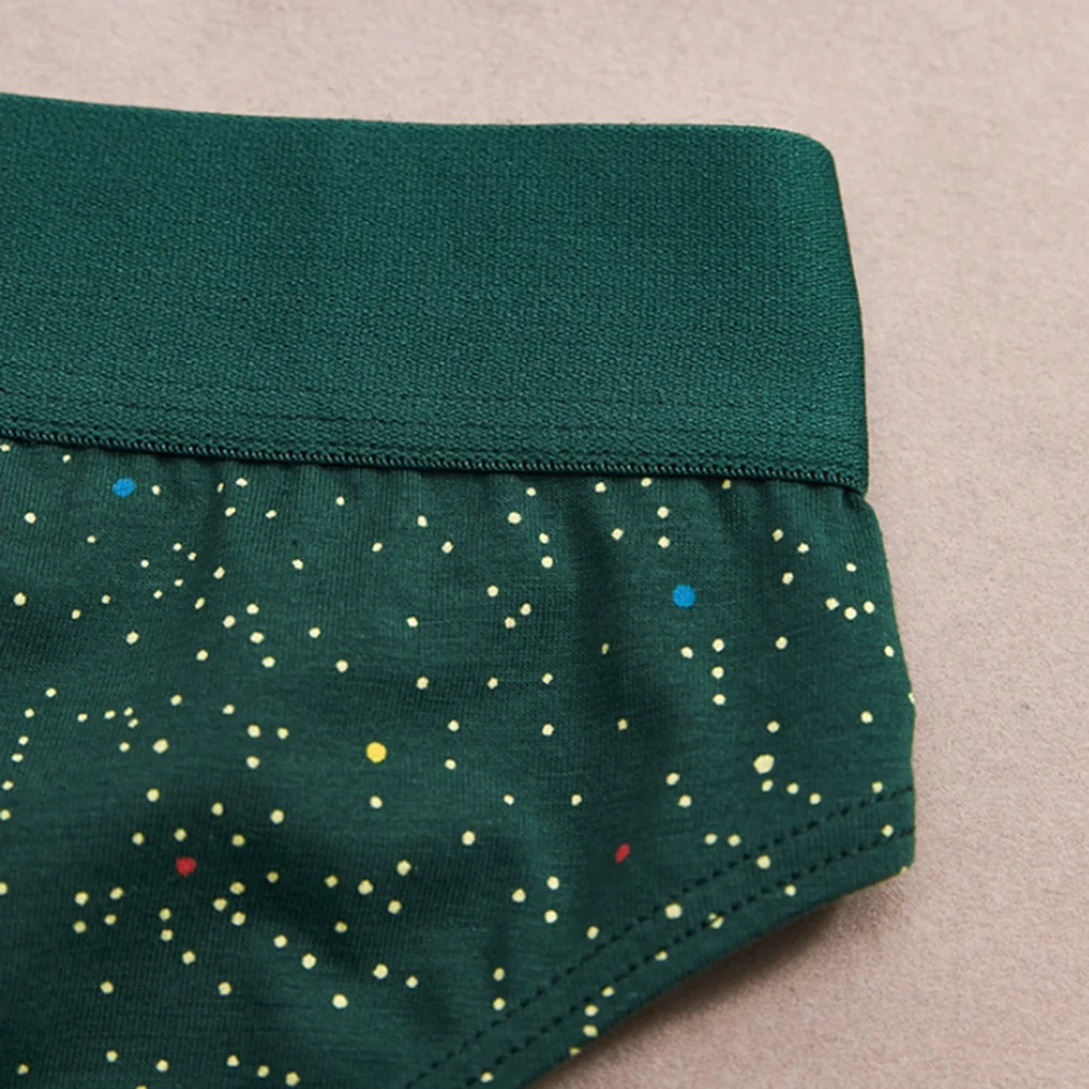 Men Casual Printed Breathable Briefs Undershorts Comfortable Middle Rise Bulge Pouch Soft Triangle Underwear Lingerie