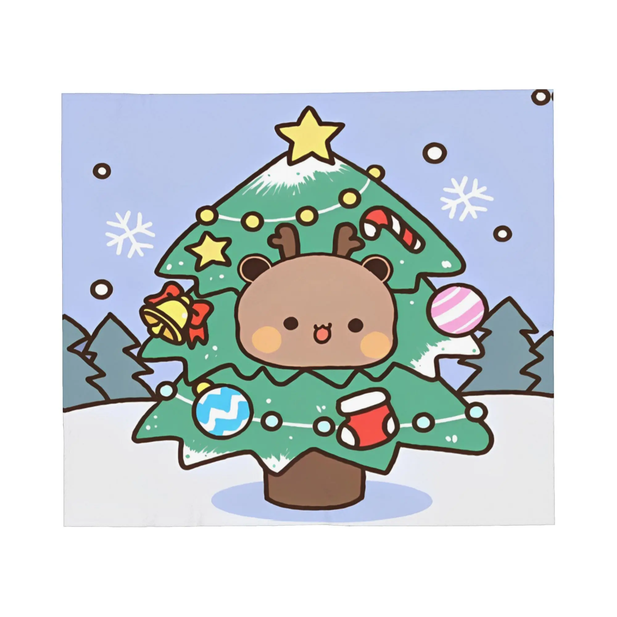 Bubu Dudu Xmas Flannel Throw Blankets Christmas Panda Tree Blankets for Bedding Travel Warm Plush Thin Quilt