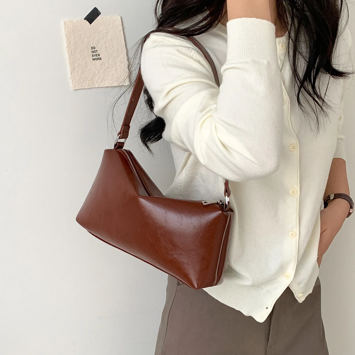 

Casual Soft PU Leather Shoulder Bag Fashion Designer Bags for Women Handbags and Purses High Quality Underarm Bag Clutch Tote
