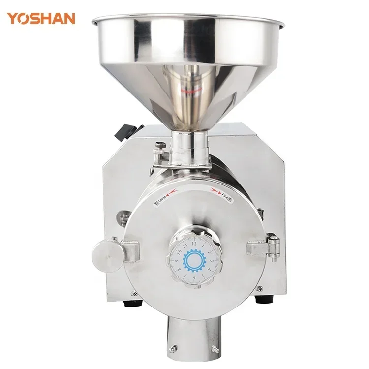 Yoshan mesin penggiling dinamo Cocoa Bean Grinding Machine Coffee Grinder Flat Burr Coffee Mill for industrial use