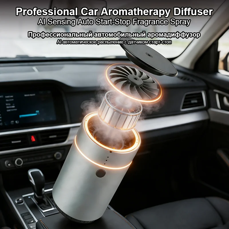 

Smart Car Aromatherapy Diffuser AI Auto Sensing Start Stop Spray Quick Odor Eliminator Long Lasting Fragrance Home Car Use