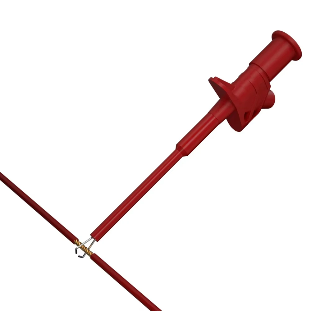 A07I 2 stks Snelle Test Haak Clip Professionele Geïsoleerde Hoogspanning Flexibele Testsonde 4mm Banaan Socket Rood en Zwart