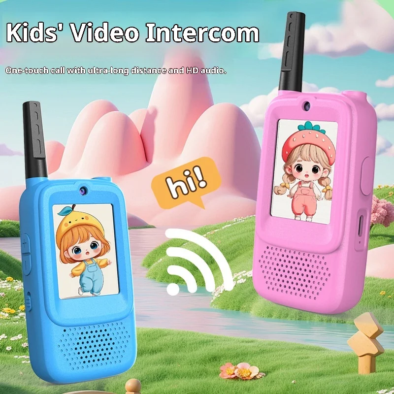 Appareil électronique ami vidéo talkie-walkie conception de dessin animé avec son clair facile à utiliser Parent-enfant conversation en temps réel