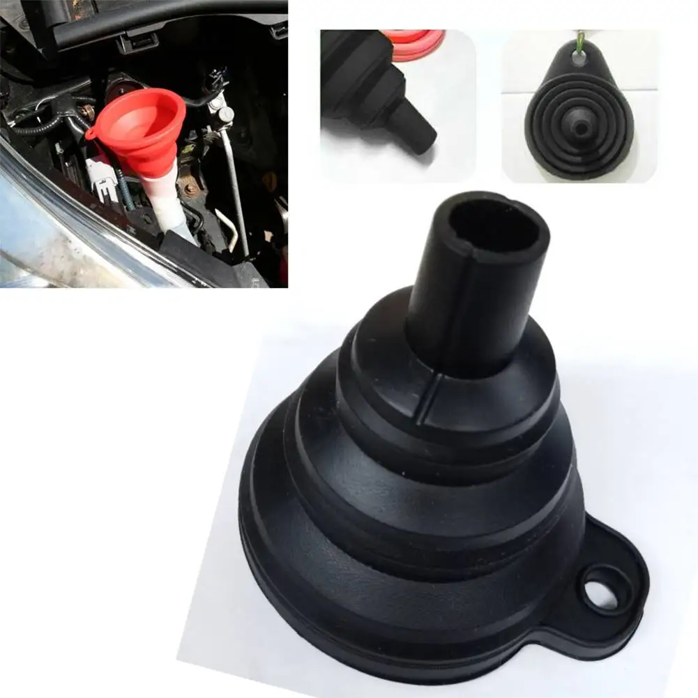 1 Pcs Car Funnel Hot 7.5cmX8cm Parts Petrol Silicone Collapsible Diesel Fluid Change Fill Oil Fuel Accessories