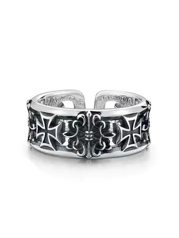 Adjustable Cross Ring, Stainless Steel Punk Dark Style Jewelry for Women Men, Comfort Fit Daily Wear Gift Idea