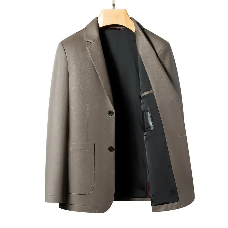 2026 Frühling und Herbst Lederjacken, Lässige Lederanzüge, Herren-Lederjacken und Schaffell-Slim-Fit Hochwertige Jacken – Detail 21