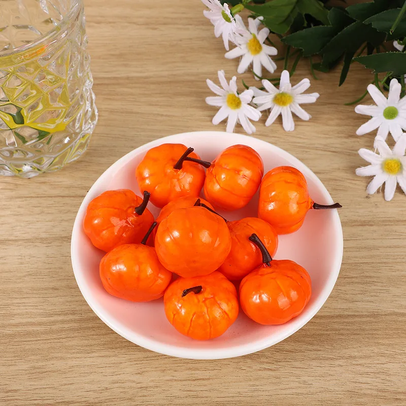 10/50pcs Mini Fake Vegetable Simulation Halloween Artificial Pumpkin DIY Craft Home Wedding Birthday Party Halloween Decoration