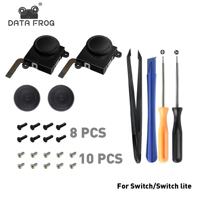 DATA FROG 3D Analog Thumb Stick Replacement Kit - Spare Parts for Switch/Lite/OLED Joy-Con Controller Repair Accessories