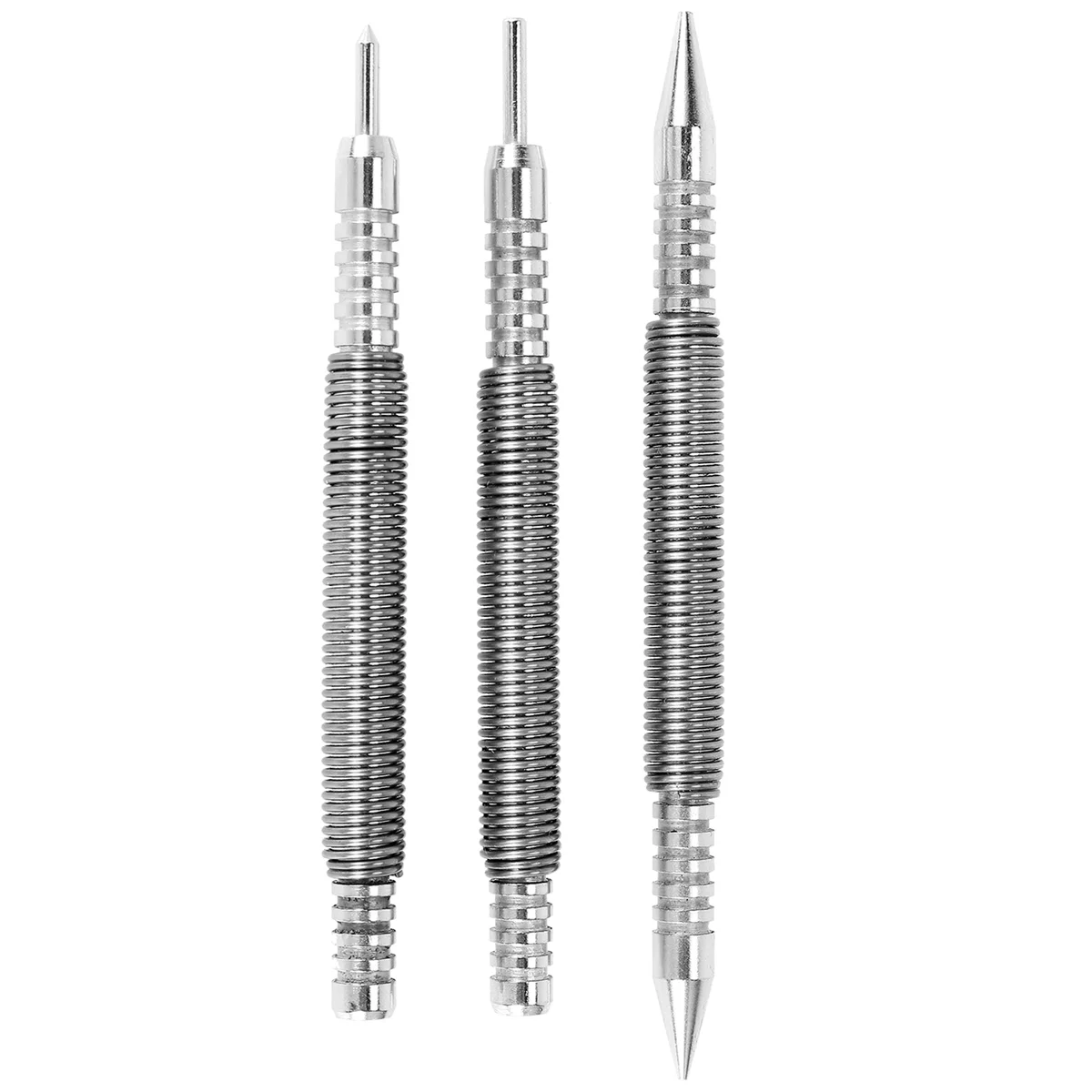 ABJT 3 Pcs Nail Set and Hinge Pin Tool Center Punch Spring Loaded Nail Set for Door 1/32 Inch 1/16 Inch Dual Head, 1/8 Inch