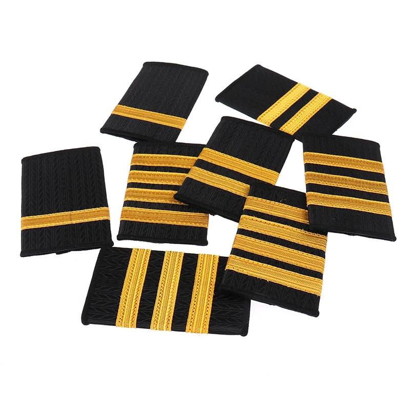 1 Pair Clothing Decor Epaulettes Professional Pilots Uniform Epaulets Bars Shirts Craft Shoulder Badges Garment DIY Accessory
