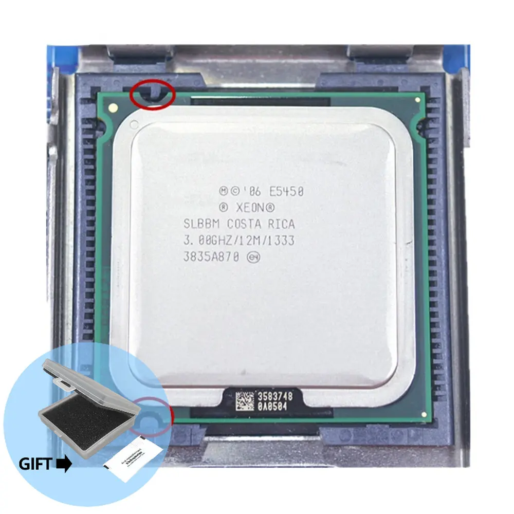 Façades Core E5450, 3.0GHz, 12 Mo, processeur Xeon SLANQ, SLBBM, carte gratuite LGA 775, pas besoin d'adaptateur