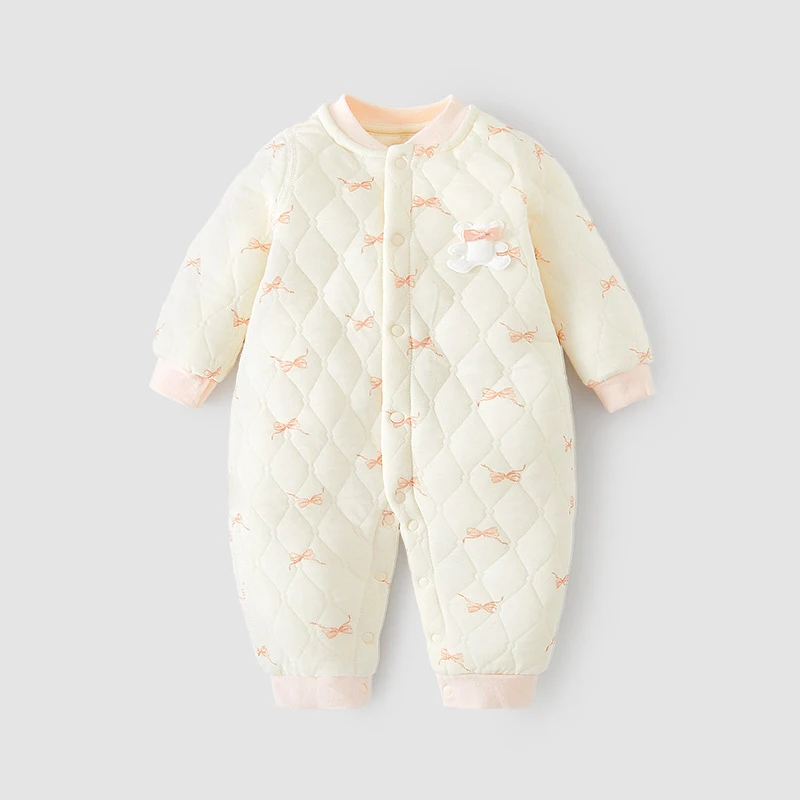 

Комбинезоны для новорожденных девочек, комбинезоны с мультяшной аппликацией для маленьких девочек, весенне-осенние детские цельные боди для маленьких девочек