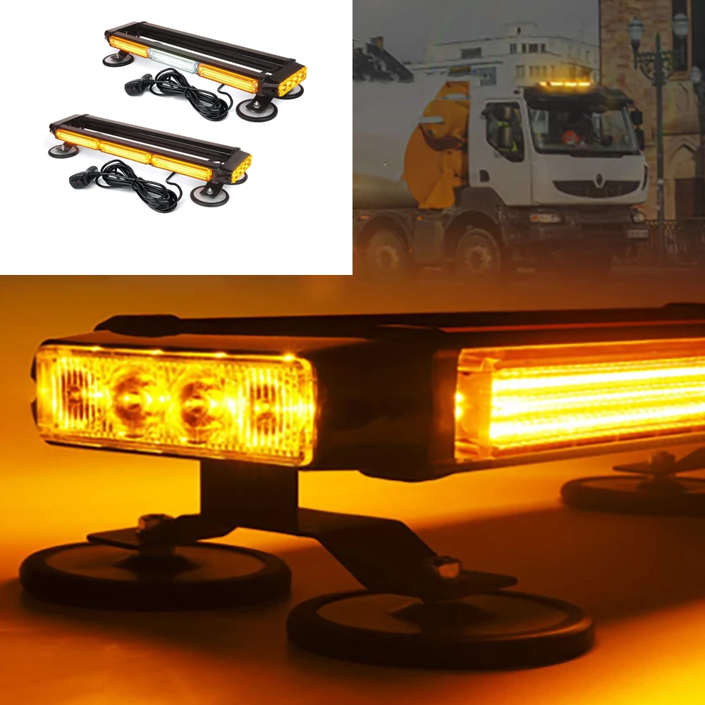 led-cobストロボライト緊急交通指示灯両面警告灯黄色と白色点滅ライト防水自動車部品