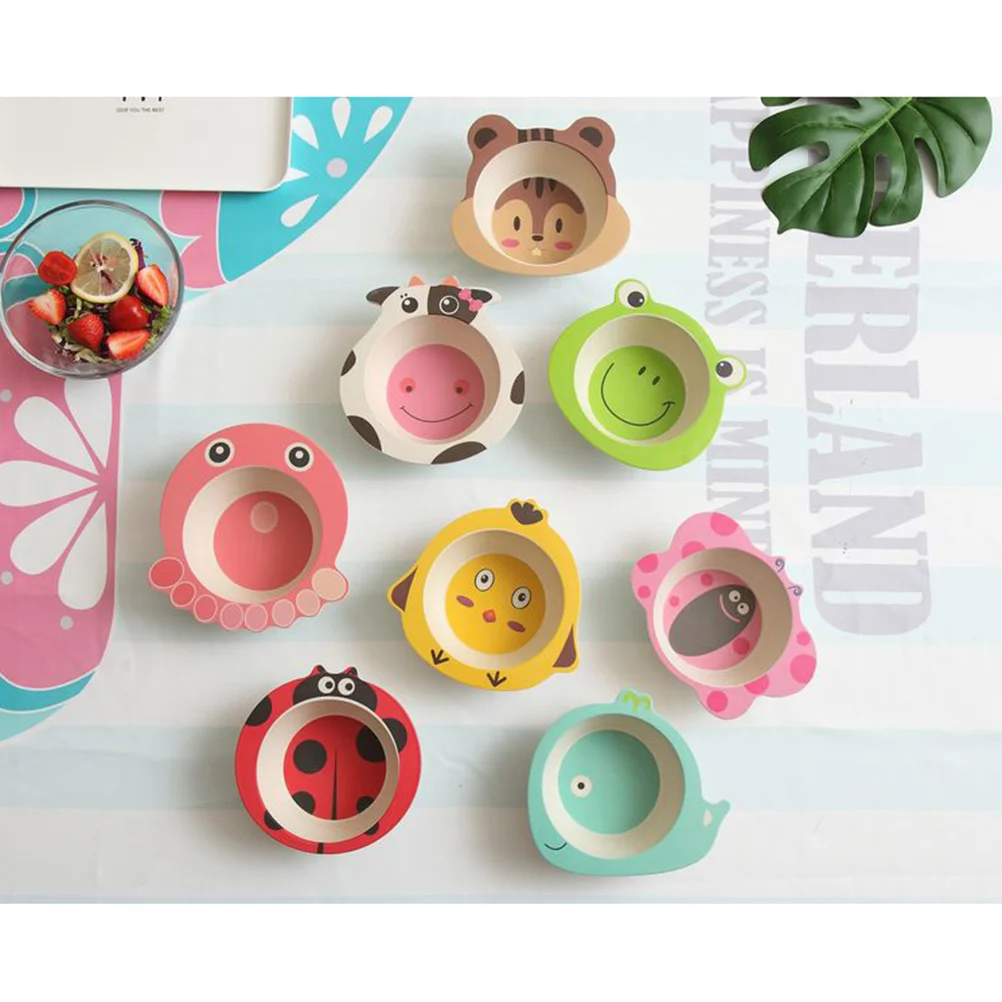 

Lightweight Bamboo Fiber Kids Bowl Unbreakable Eco-Friendly Child Dishes for Outdoor Picnic Camping Child Dishes