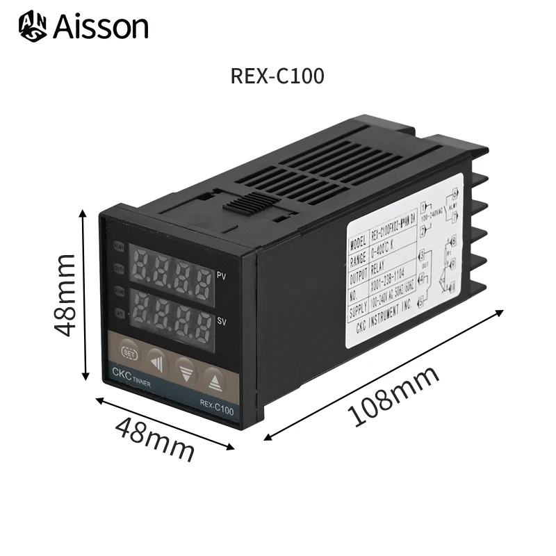 REX-C100 PID Temperature Controller Digital Display Thermostat SSR Relay Output REX C400 C700 C900 110V-220VAC K E J PT100 CU50