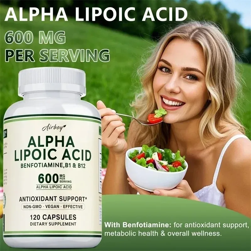 Alpha Lipoic Acid Supplement - Antioxidant, Enhances Metabolism and Cellular Energy, Anti-aging