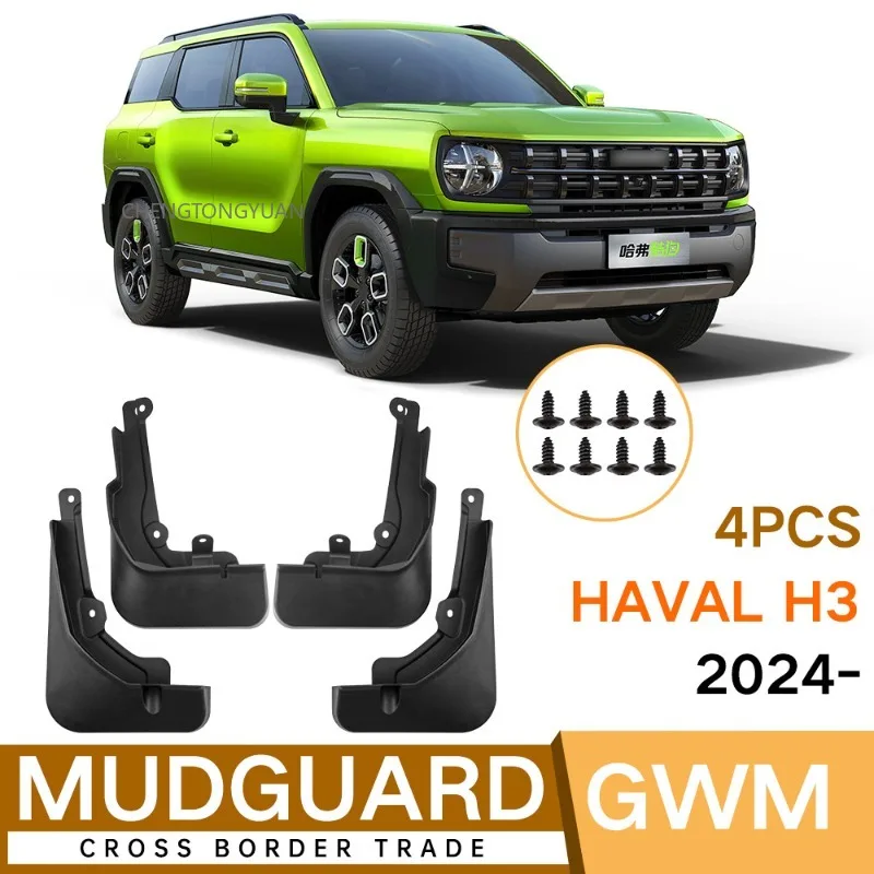 Mudguards Fenders for GWM Great Wall Haval H3 2024 Black ABS Automotive Tire Accessories Car Exterior Decor Protective Parts