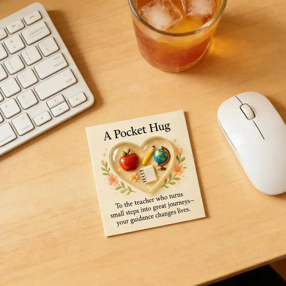 Thank Pocket Hug Teacher Pocket Hug Token Gift Love Heart Shape Appreciation Keepsake Thank Greeting Card for Teacher