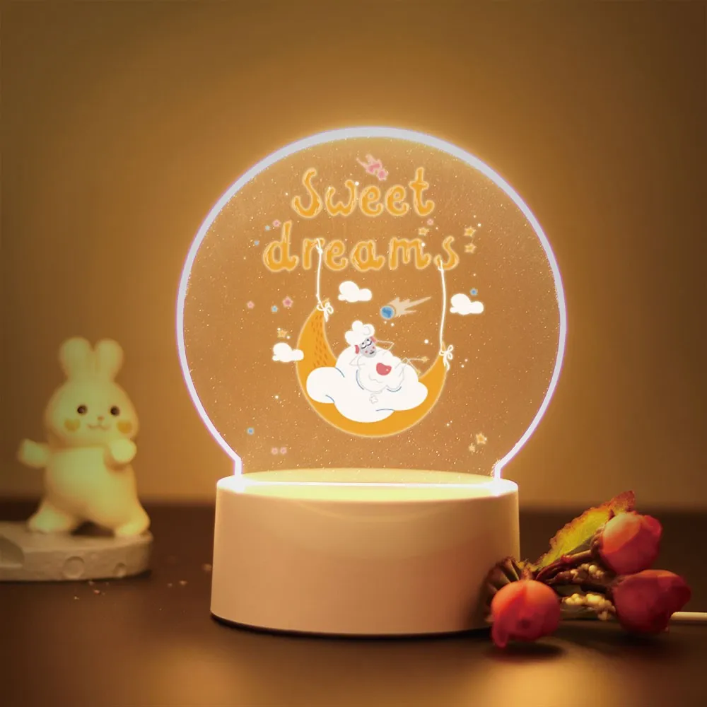 Luz de noche 3D de oso de ensueño dulce, decoración de habitación de niños, regalos de dormitorio de niños