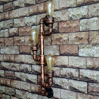 Industrial Iron Pipe lamp for wall lamp loft decor steampunk lamp Industrial Bedroom Living room Bar Dining Room Wall Sconce