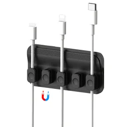 Support de câble magnétique de bureau, protecteur de clip de câble d'évaluation de fil, enrouleur de rette, auto-adhésif, gestion de ligne de charge USB