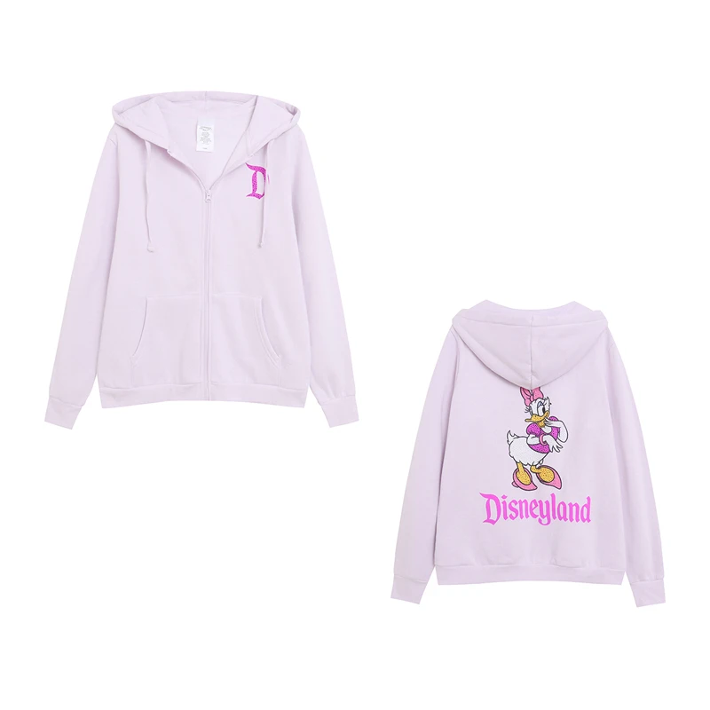 

Cartoon Letter Rhinestone Hooded Double Layered Fleece Zipper Sweatshirt Jacket plus Size Comfortable Fit Winter Outerwear