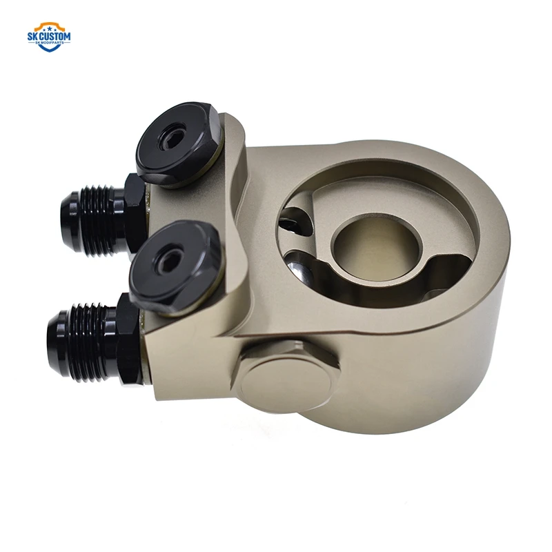 CUSTOM AN8 AN10 Aluminum Anodized Oil Filter Sandwich Plates For Subaru BRZ Oil Filter Adapter With 80 Degree Thermostat