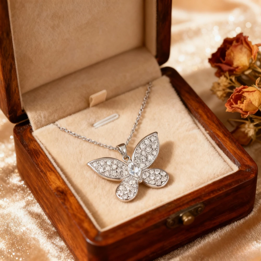 

Модные аксессуары 2025 года. Эксклюзивная романтическая подвеска-бабочка, классические женские украшения, идеальный подарок на день Святого Валентина, день рождения.