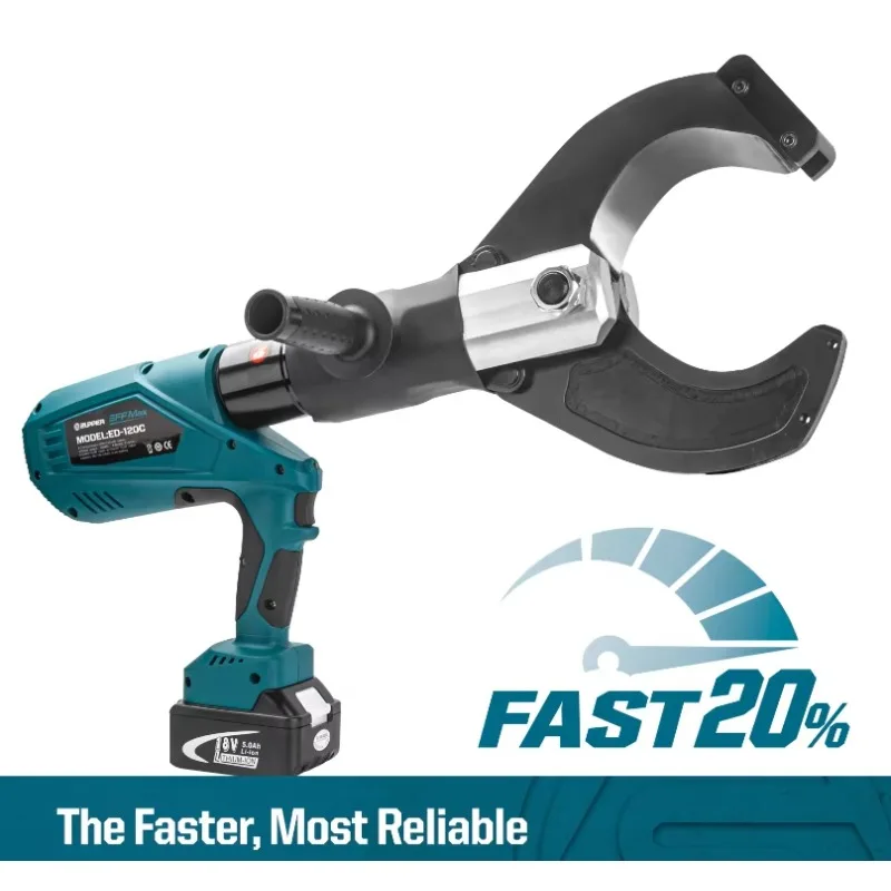 Zupper Ed-120c Battery Powered Cordless Armoured Cable Hydraulic Rotating Open Shear Head Cutter with Range