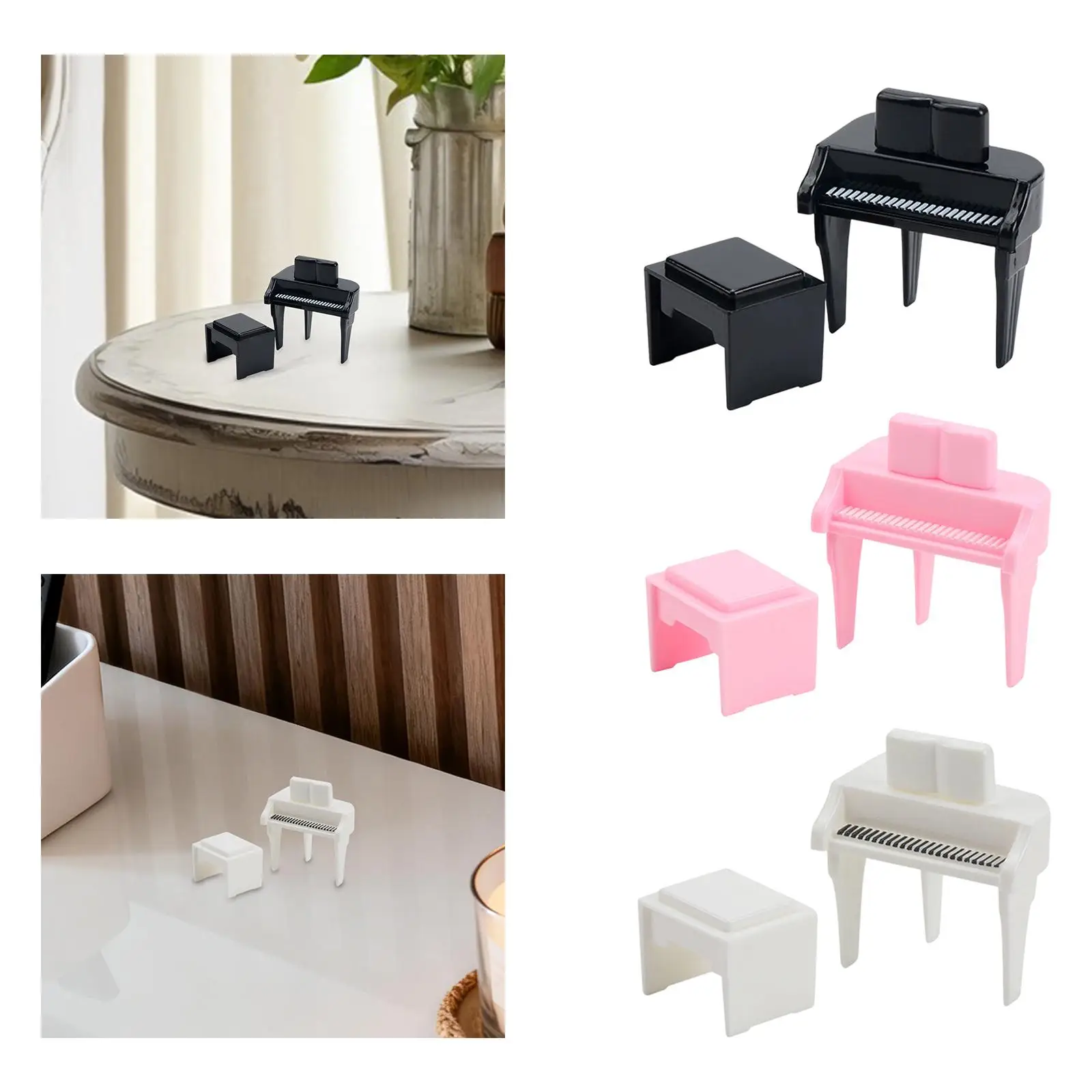 ドールハウスピアノ ドールハウス家具装飾品 ホームデコレーション 風景用品 キーボードおもちゃ ミニアップライトピアノ 楽器