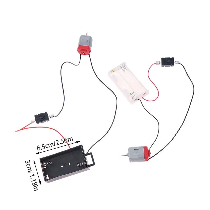 Kit preto branco 130 motor com 2xaa bateria storaGe caso e interruptor 16500 rpm mini diy circuito de motor eletrônico modales kit