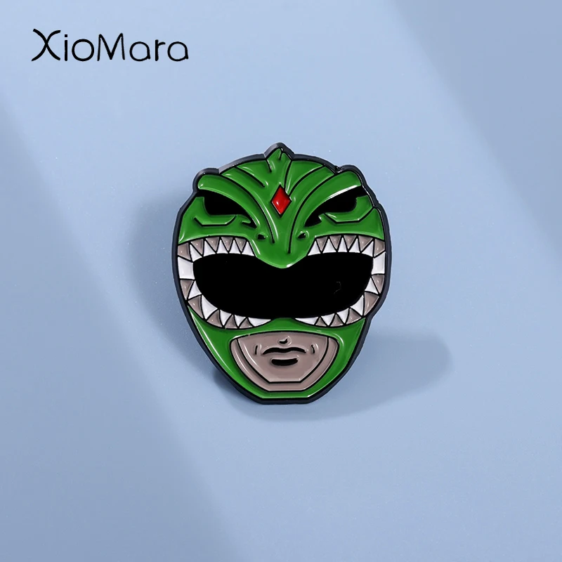 Cartoon Green Mask Brooch Enamel Pin Funny Punk Game Badge Alloy Brooches Decorative Jewelry Accessories Gift Wholesale