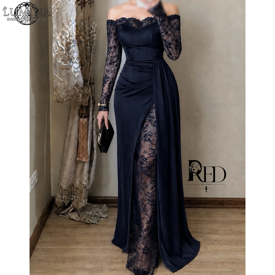 Lumina Slit Long Sleeves Prom - đánh giá và giá Embroidery Fish