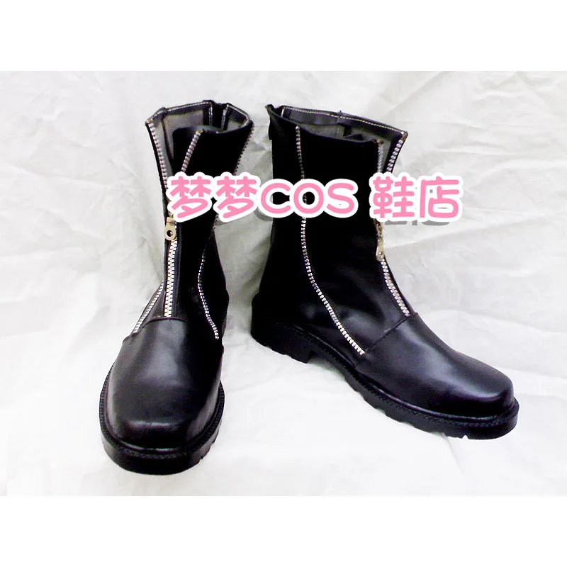 Anime Final Fantasy Cloud Strife Cosplay Shoes Black Short PU Leather Flat Sole Boots For Halloween Carnival