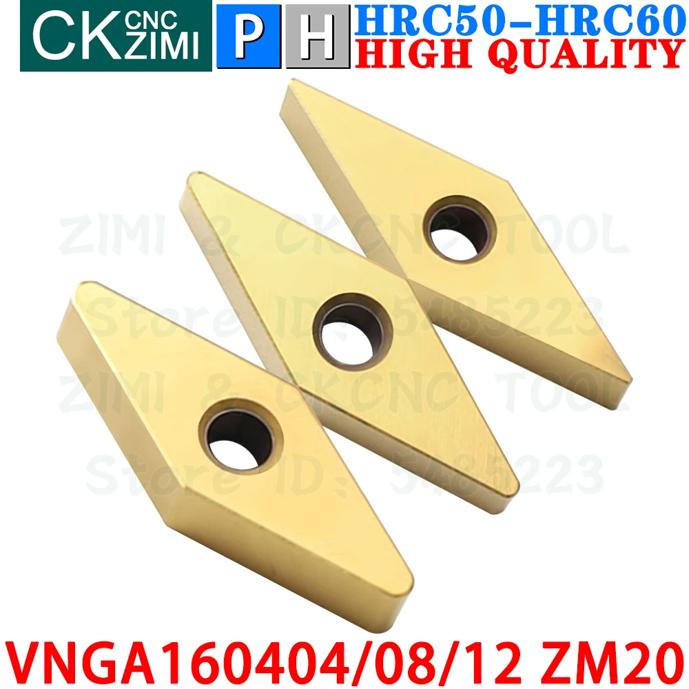 VNGA160404 VNGA160408 VNGA160412 ZM20 Carbide Inserts External Turning Inserts Tools CNC Metal Lathe Cutter Tools Hardened steel